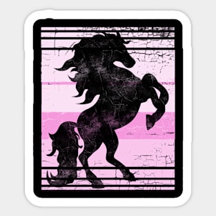 Pink Horse Retro Sticker